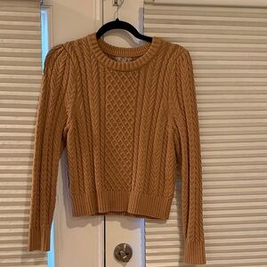 J. Crew Women's Camel Cable Knit Sweater